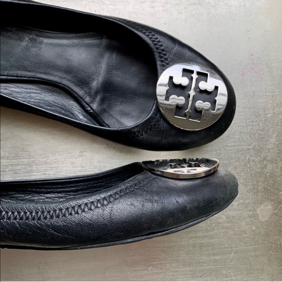 TORY BURCH medallion leather Reva ballet flats with logo - Picture 5 of 14